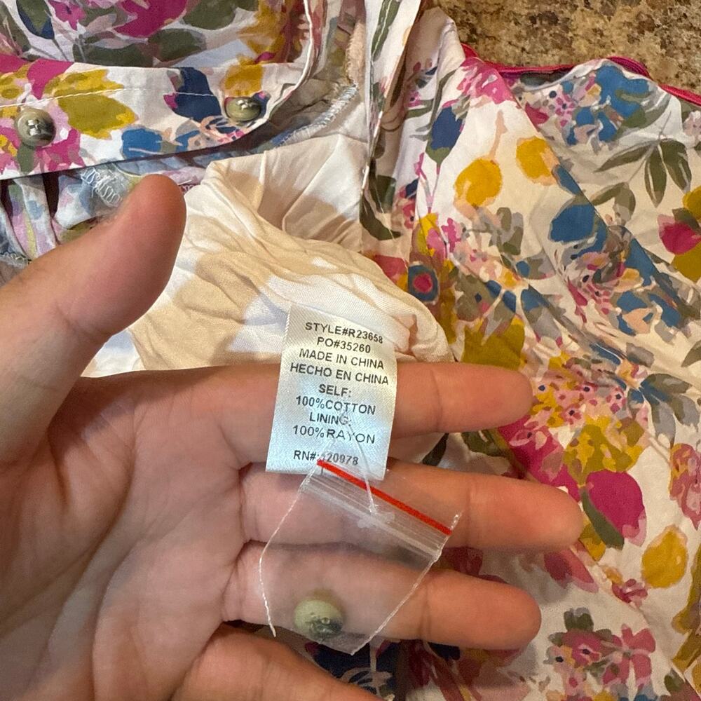 Entro Boutique | Preppy Summer Floral Ric Rac Trim Romper 100% Cotton Spring - Picture 11 of 13